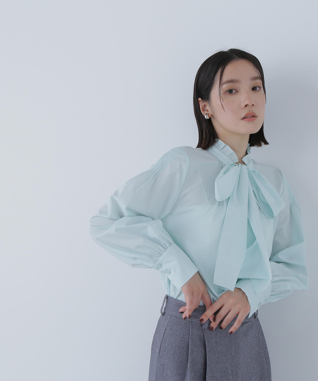 2wayスキッパーボウブラウス