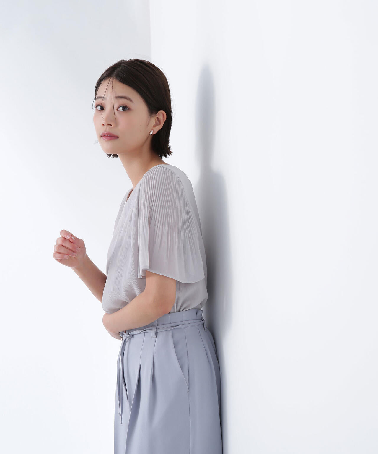楊柳フレアスリーブブラウス*