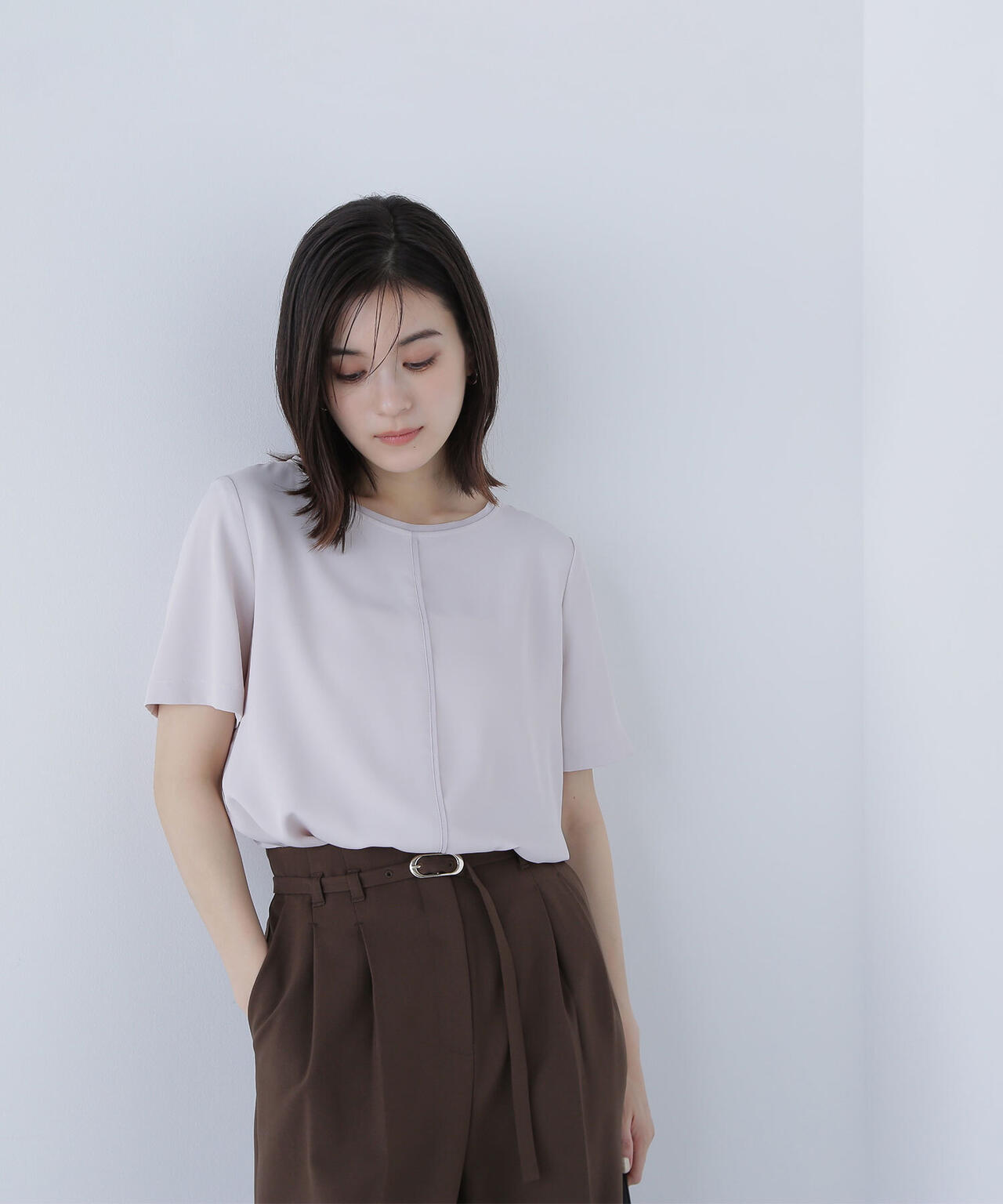 シフォンラインTブラウス*