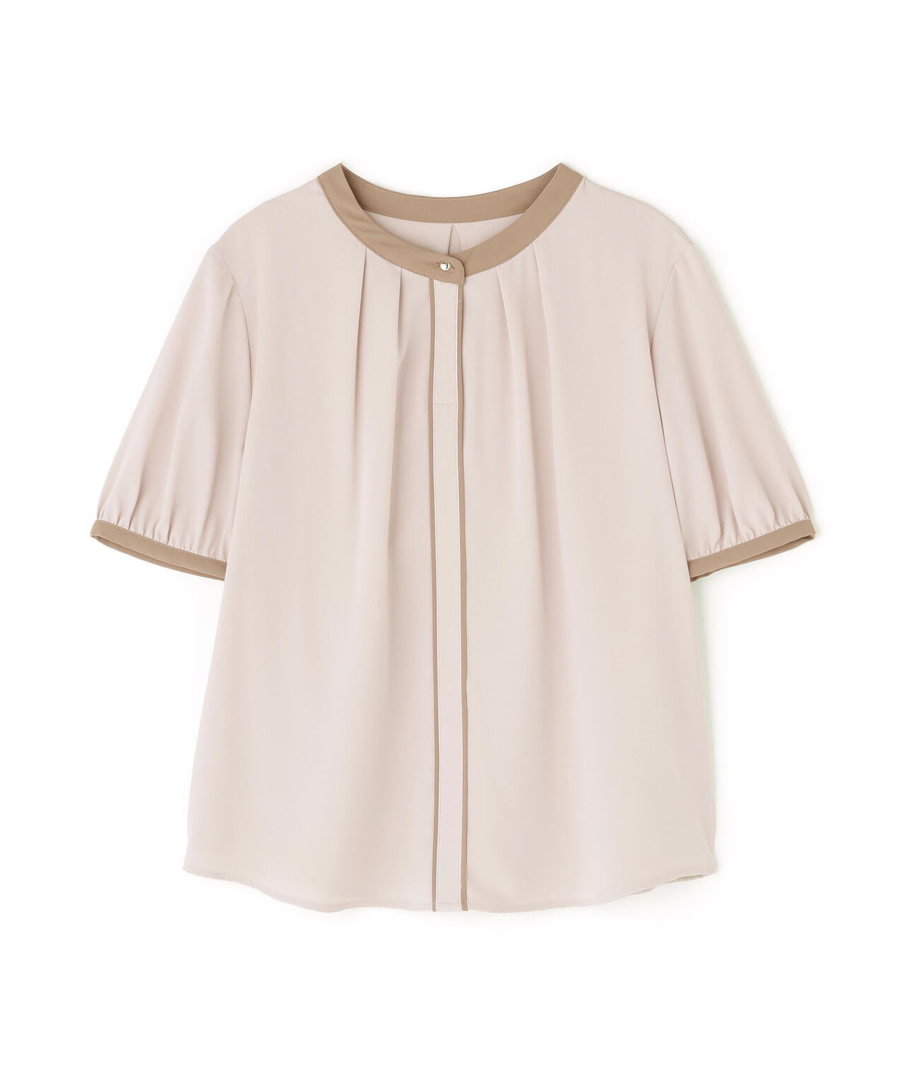 バイカラートリミングブラウス