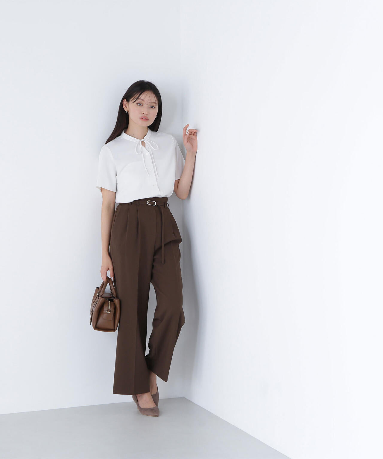 ナローリボンタイブラウス