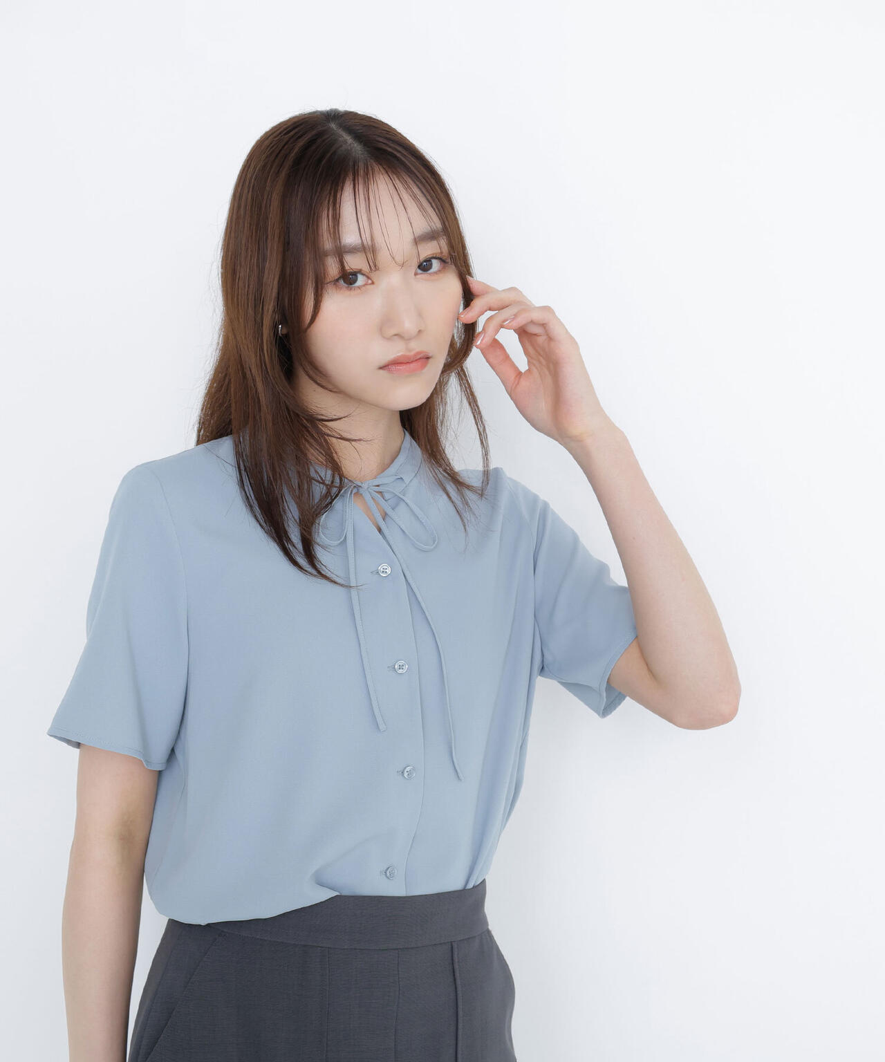 ナローリボンタイブラウス