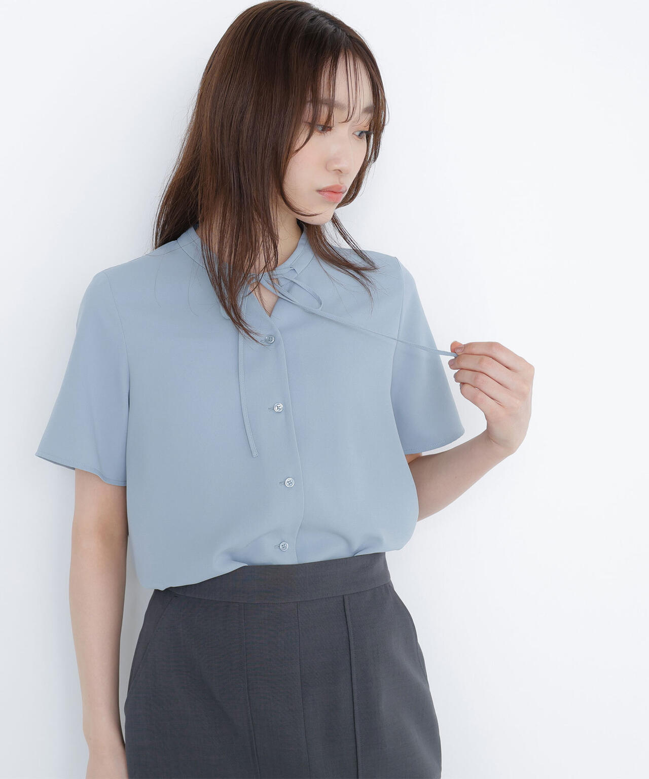ナローリボンタイブラウス