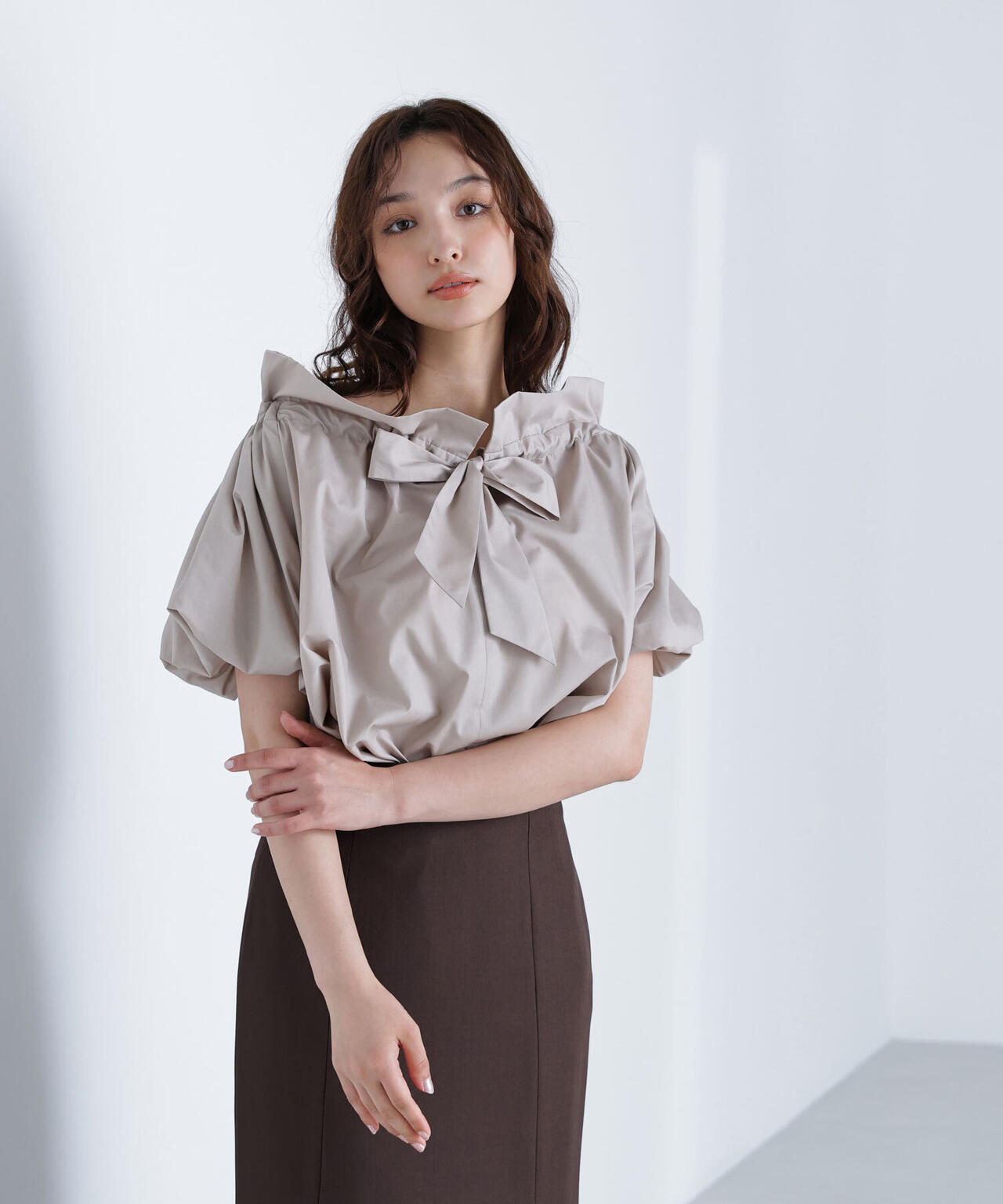 2wayリボンボウブラウス