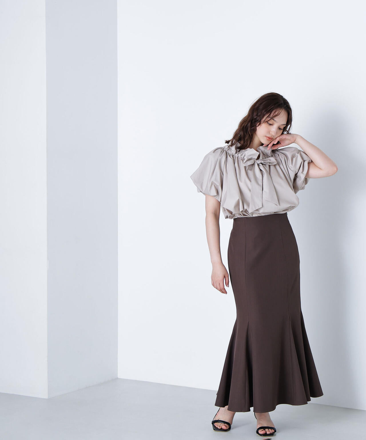 2wayリボンボウブラウス