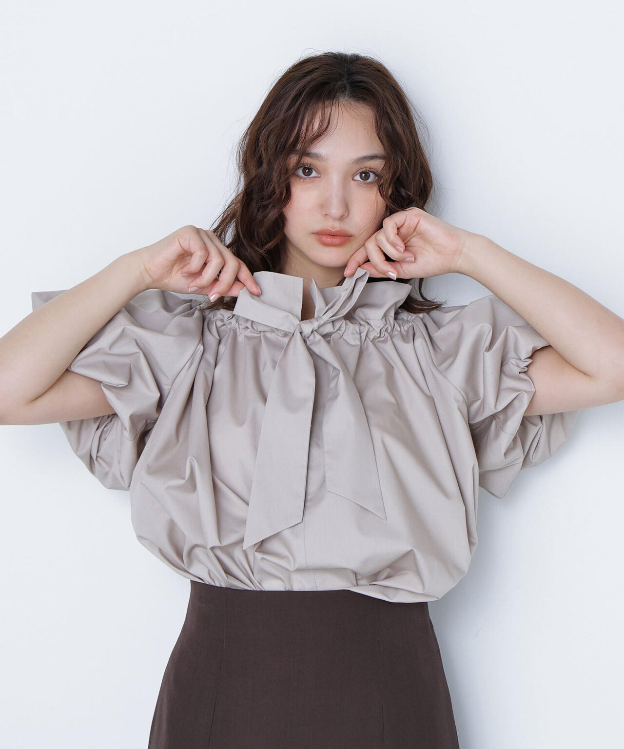 2wayリボンボウブラウス
