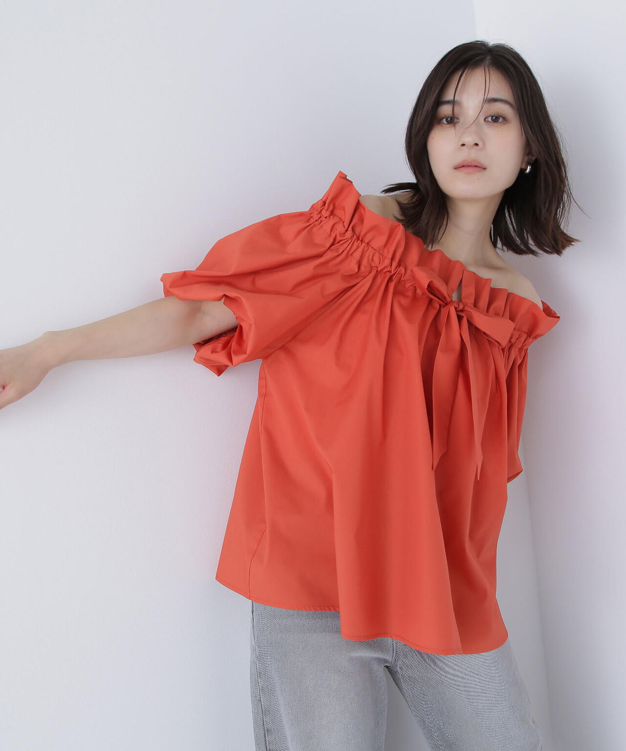 2wayリボンボウブラウス