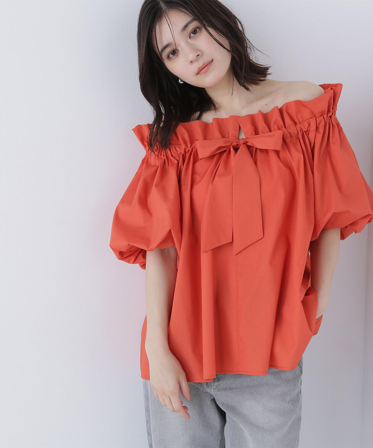 2wayリボンボウブラウス