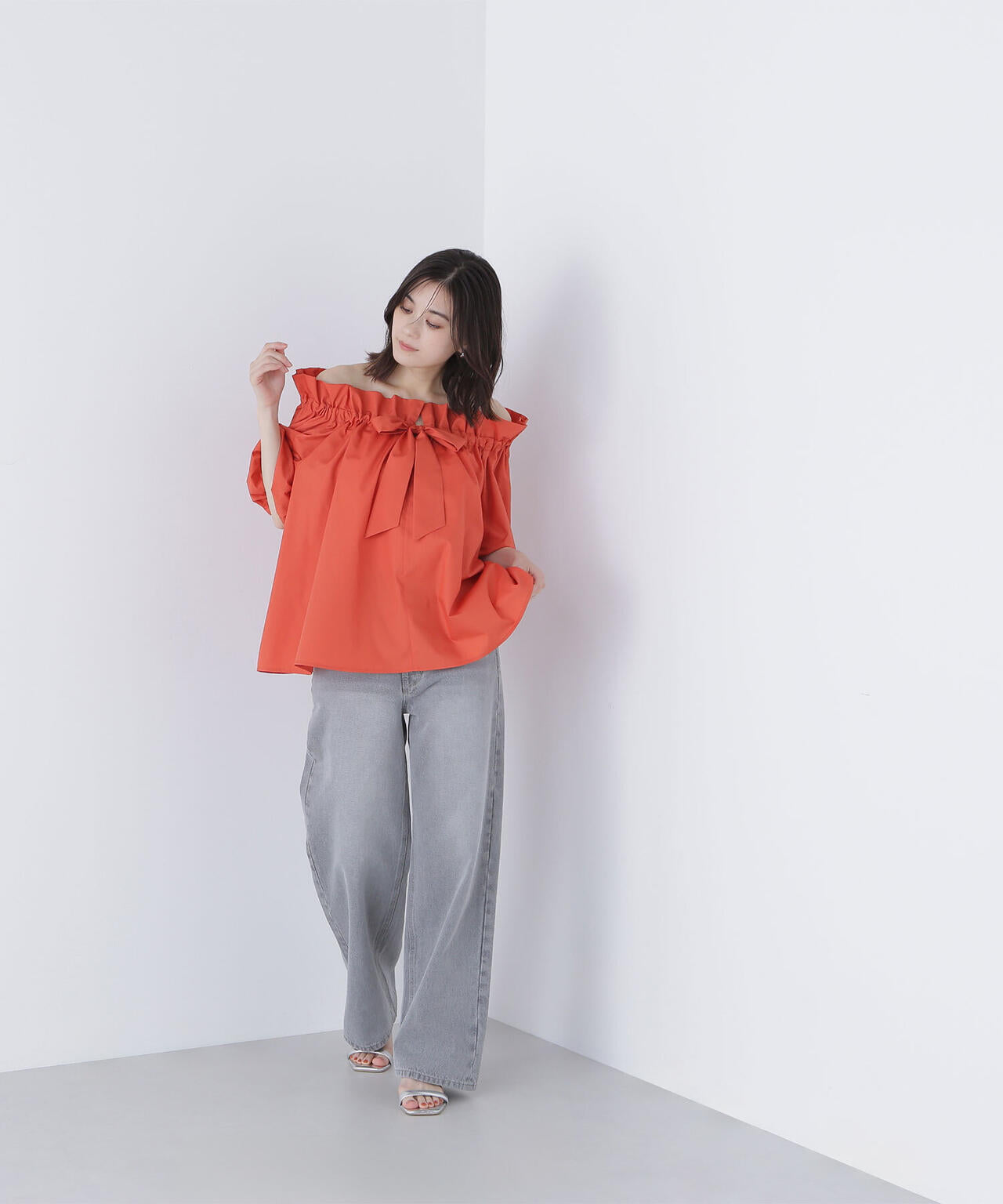 2wayリボンボウブラウス