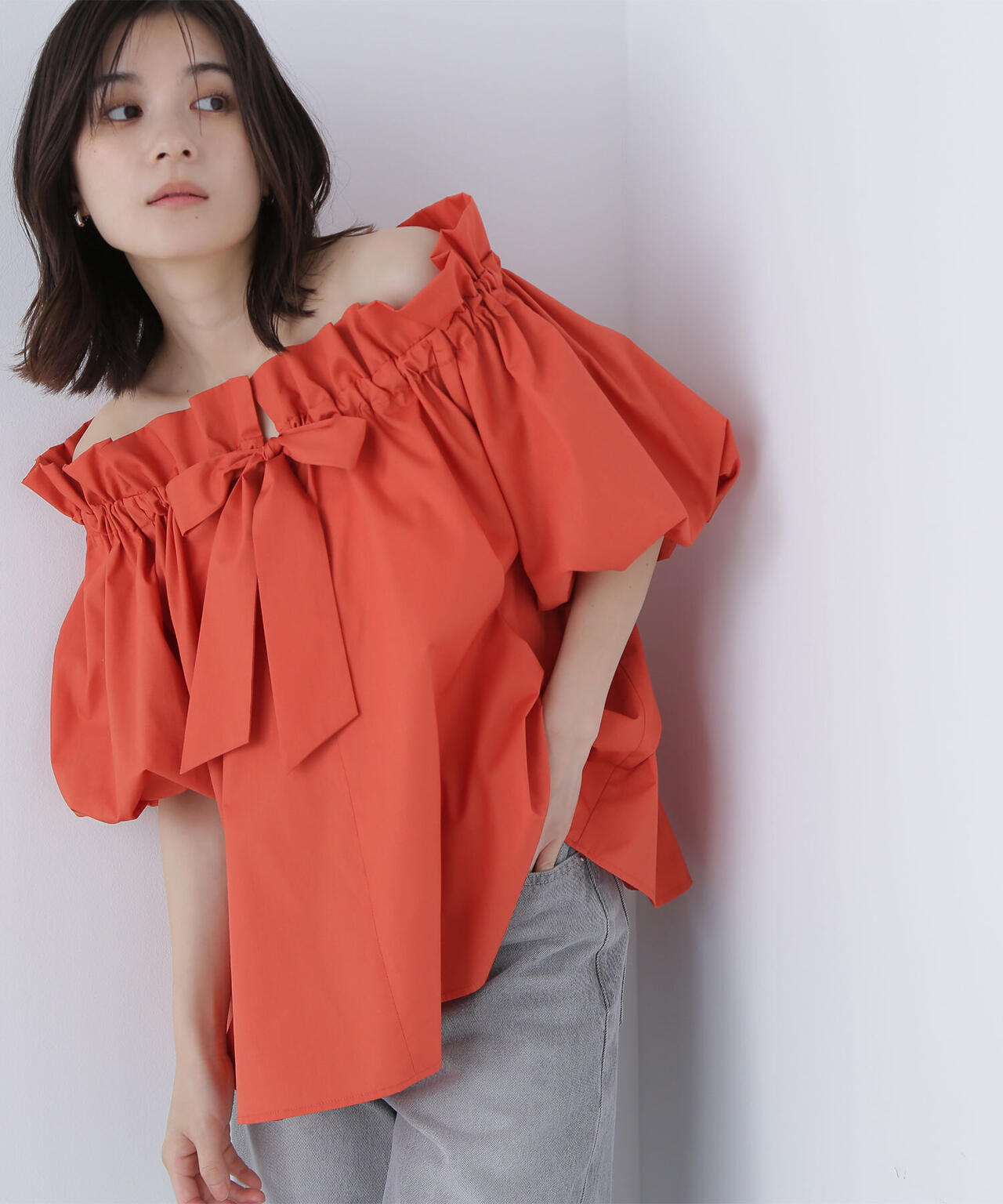 2wayリボンボウブラウス