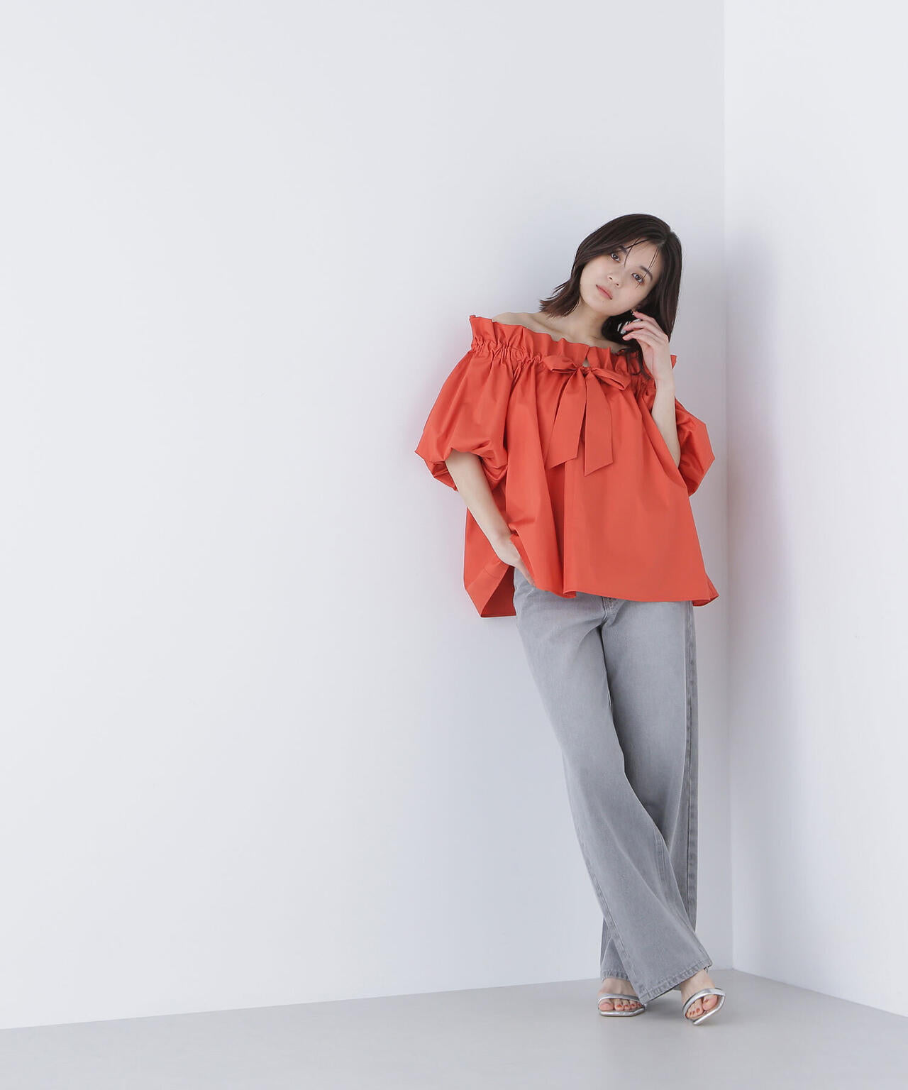 2wayリボンボウブラウス