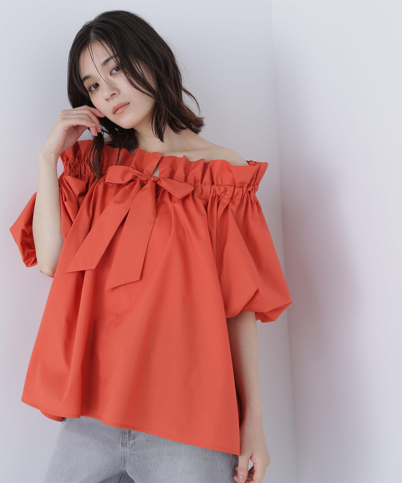 2wayリボンボウブラウス