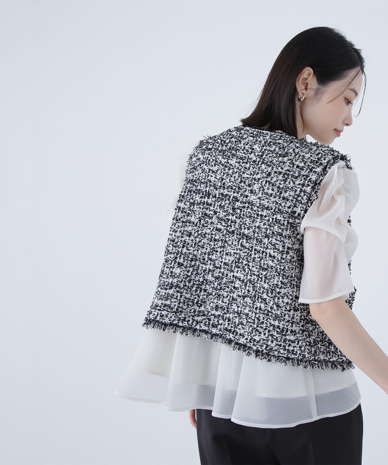 【大宮ルミネ・official site限定カラー:パープル】シアーペプラムブラウス