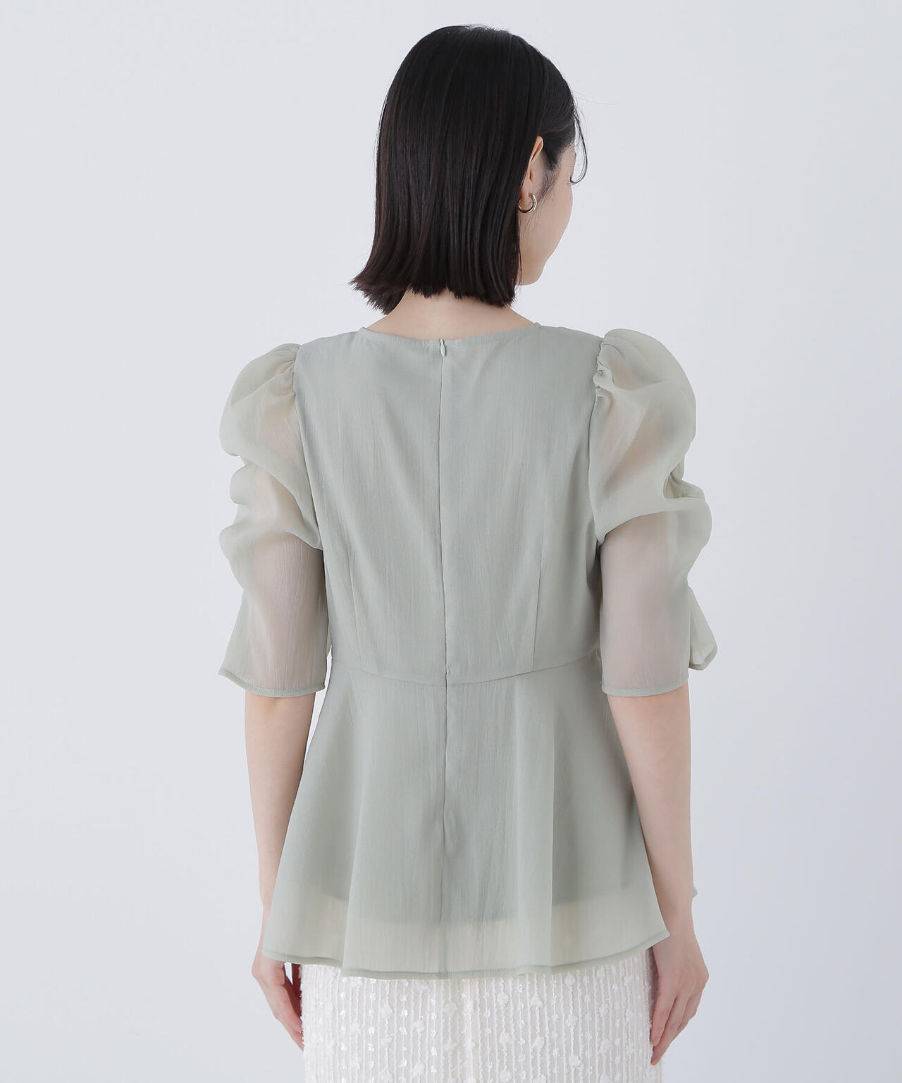 【大宮ルミネ・official site限定カラー:パープル】シアーペプラムブラウス