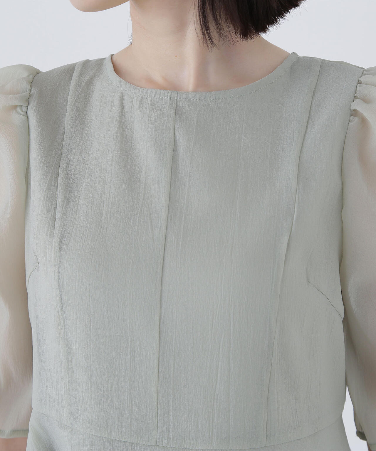 【大宮ルミネ・official site限定カラー:パープル】シアーペプラムブラウス