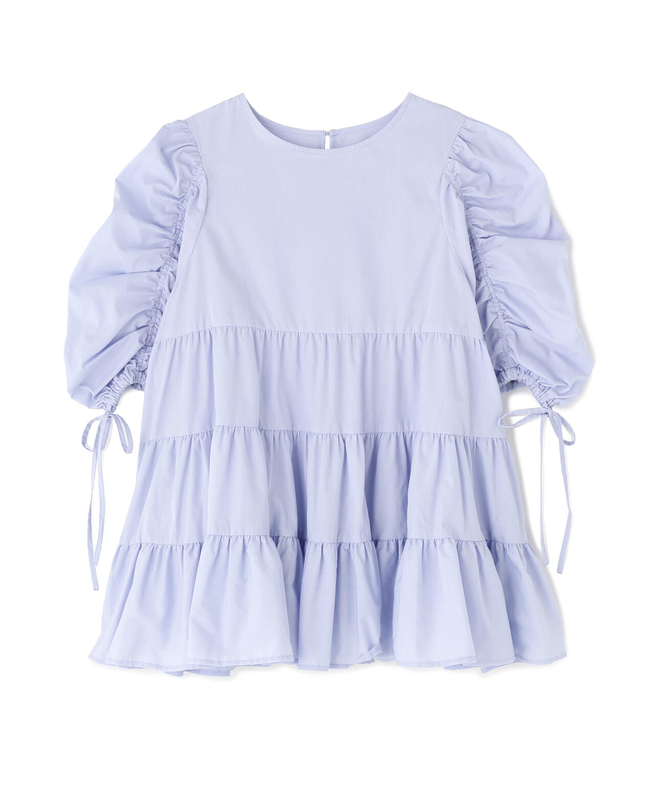 ギャザースリーブティアードチュニックブラウス