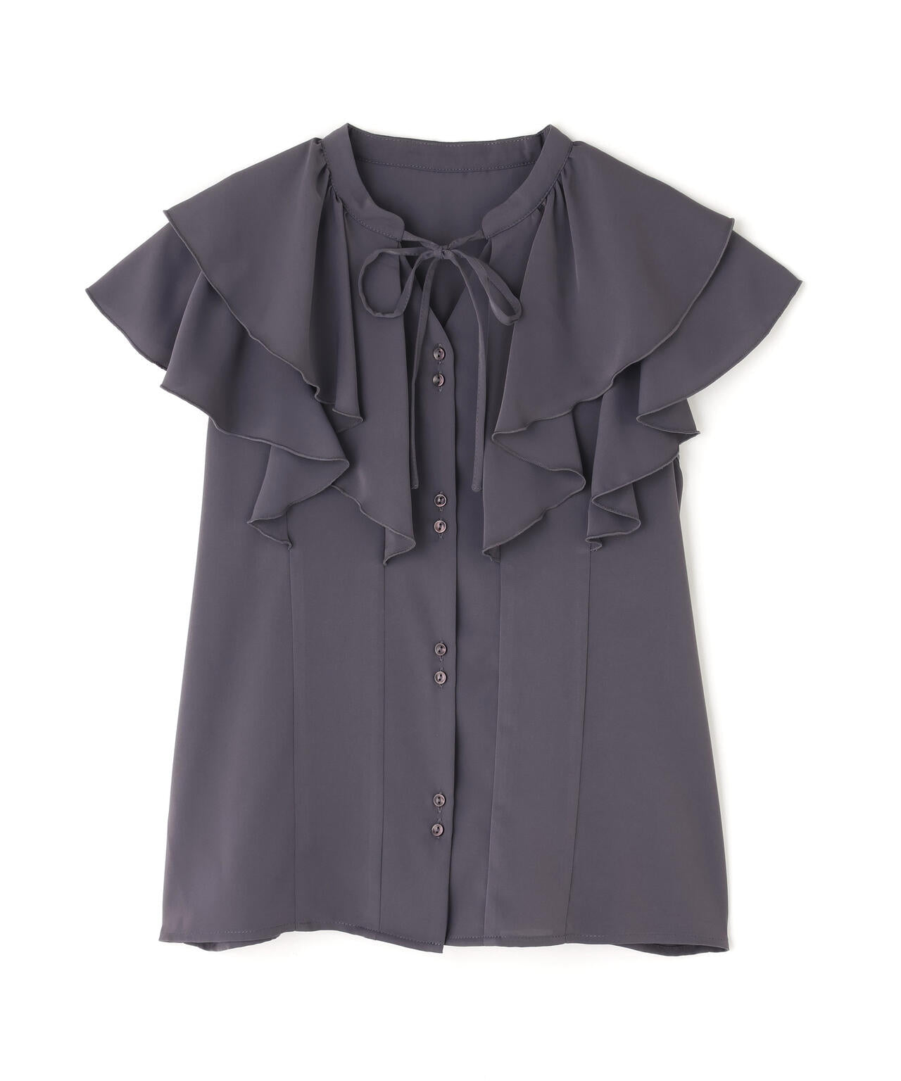 ラッフルショートスリーブブラウス