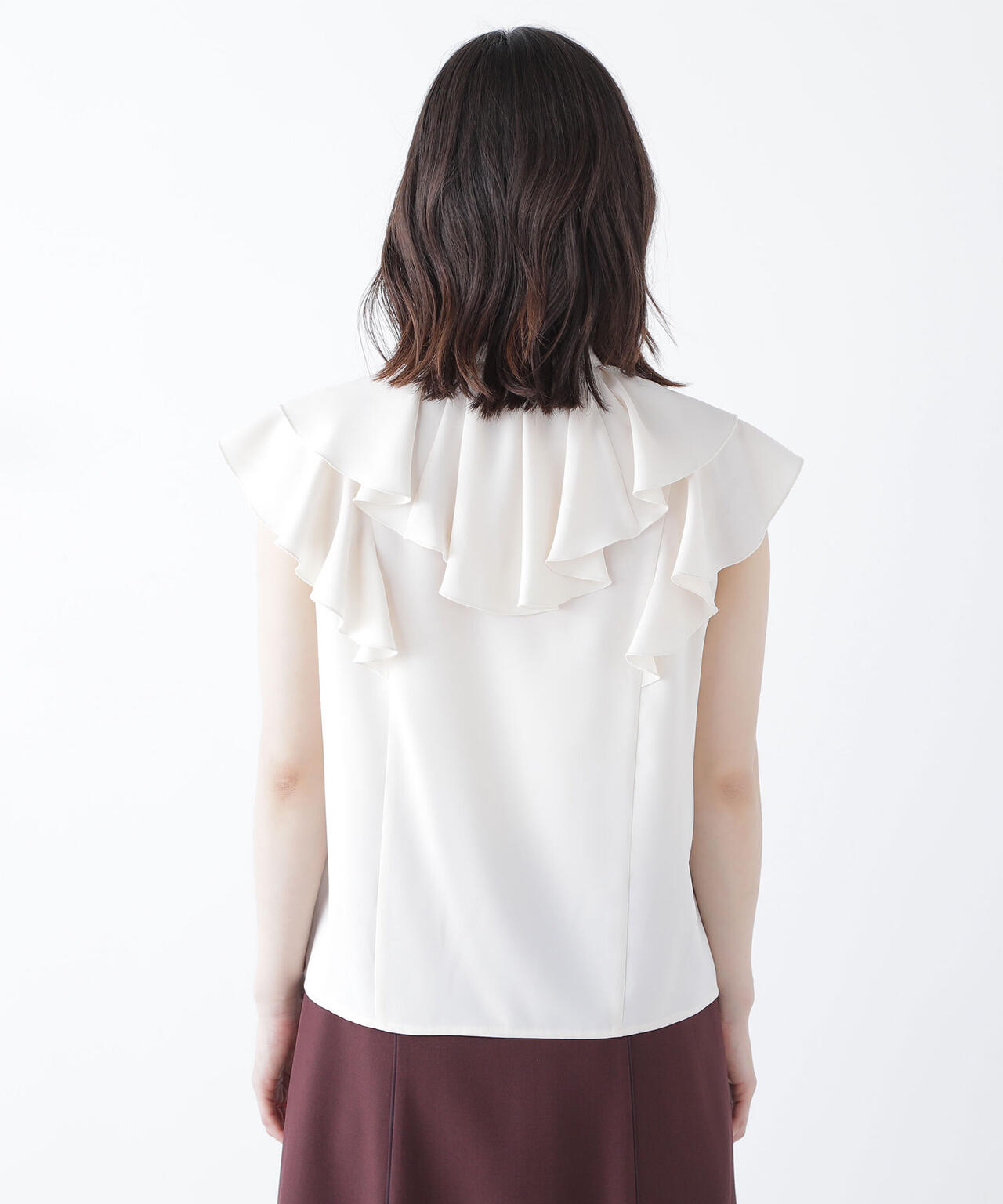 ラッフルショートスリーブブラウス