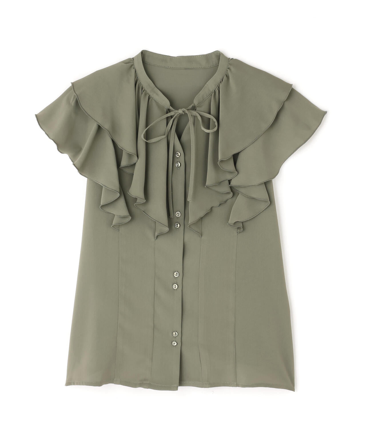 ラッフルショートスリーブブラウス