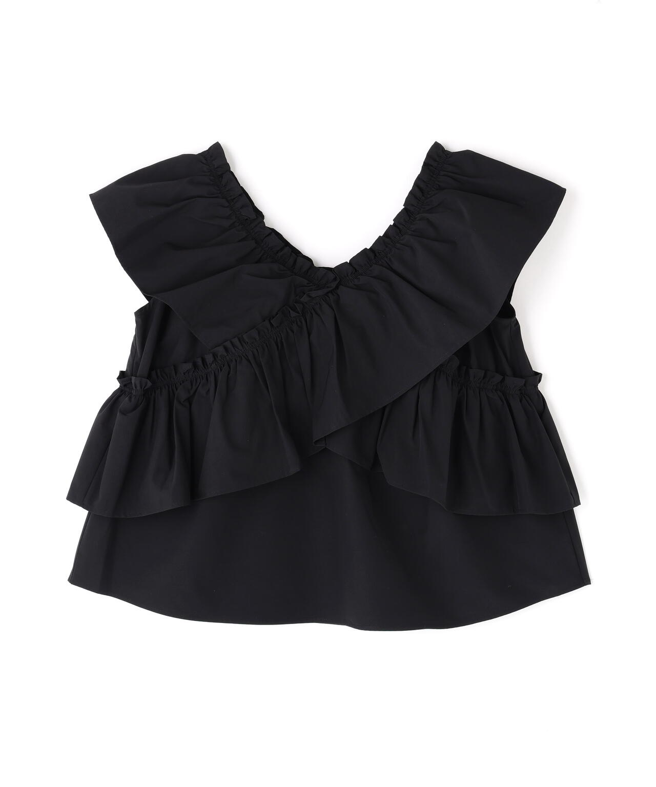 クロスフリルギャザーブラウス