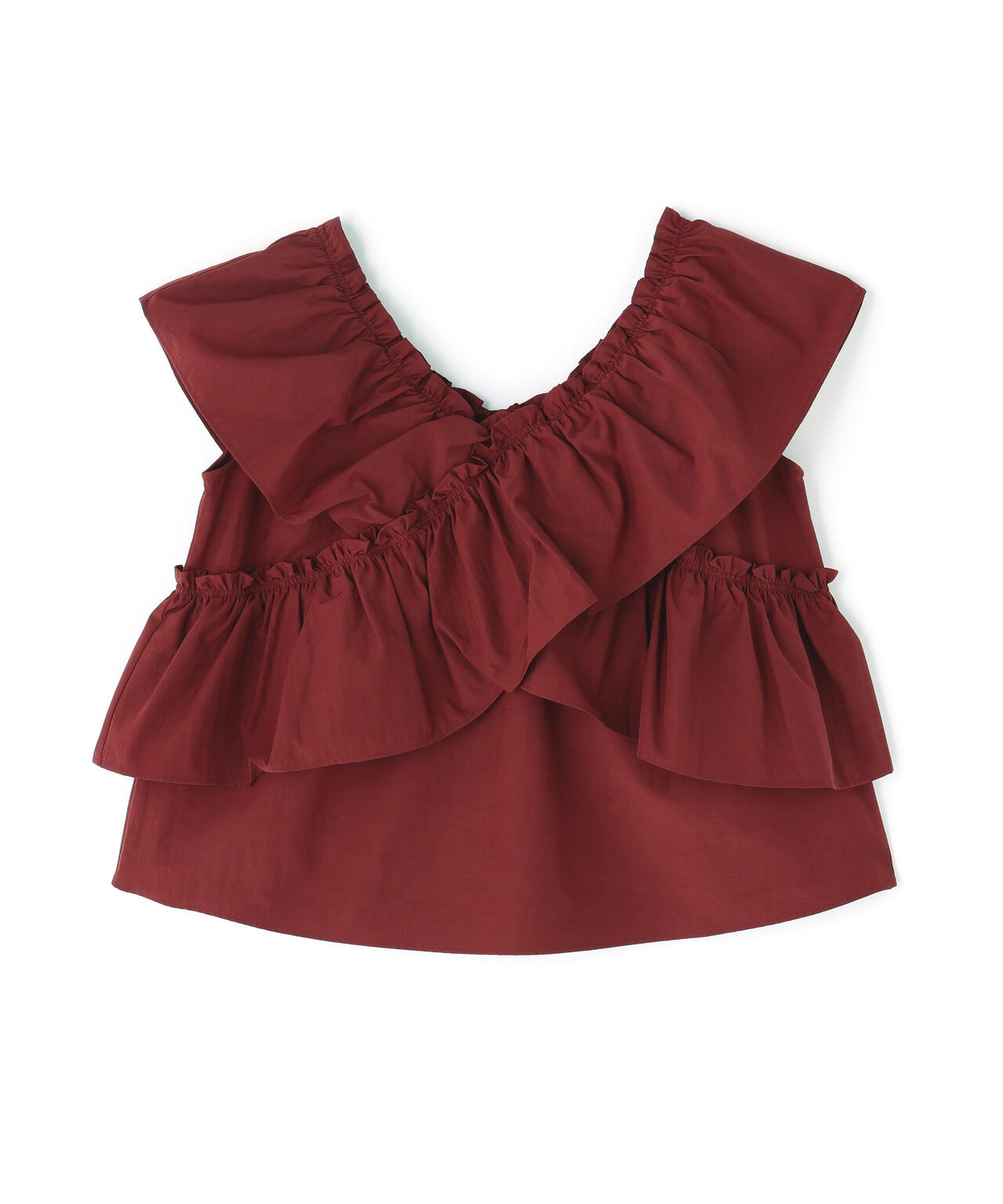 クロスフリルギャザーブラウス