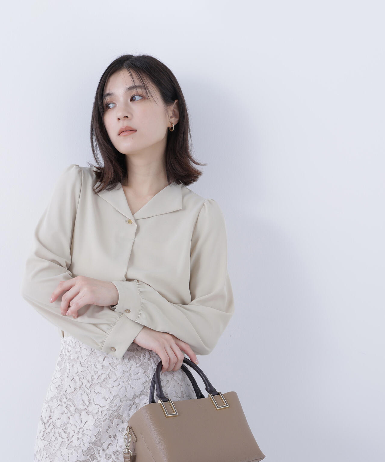 スキッパーメタルポイントブラウス