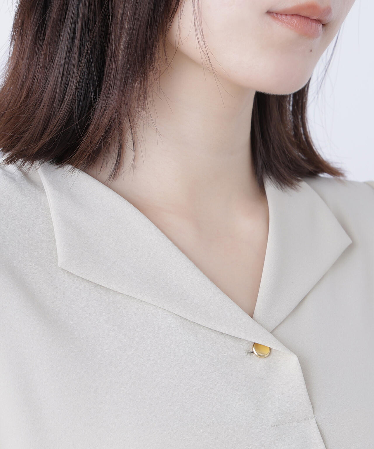 スキッパーメタルポイントブラウス