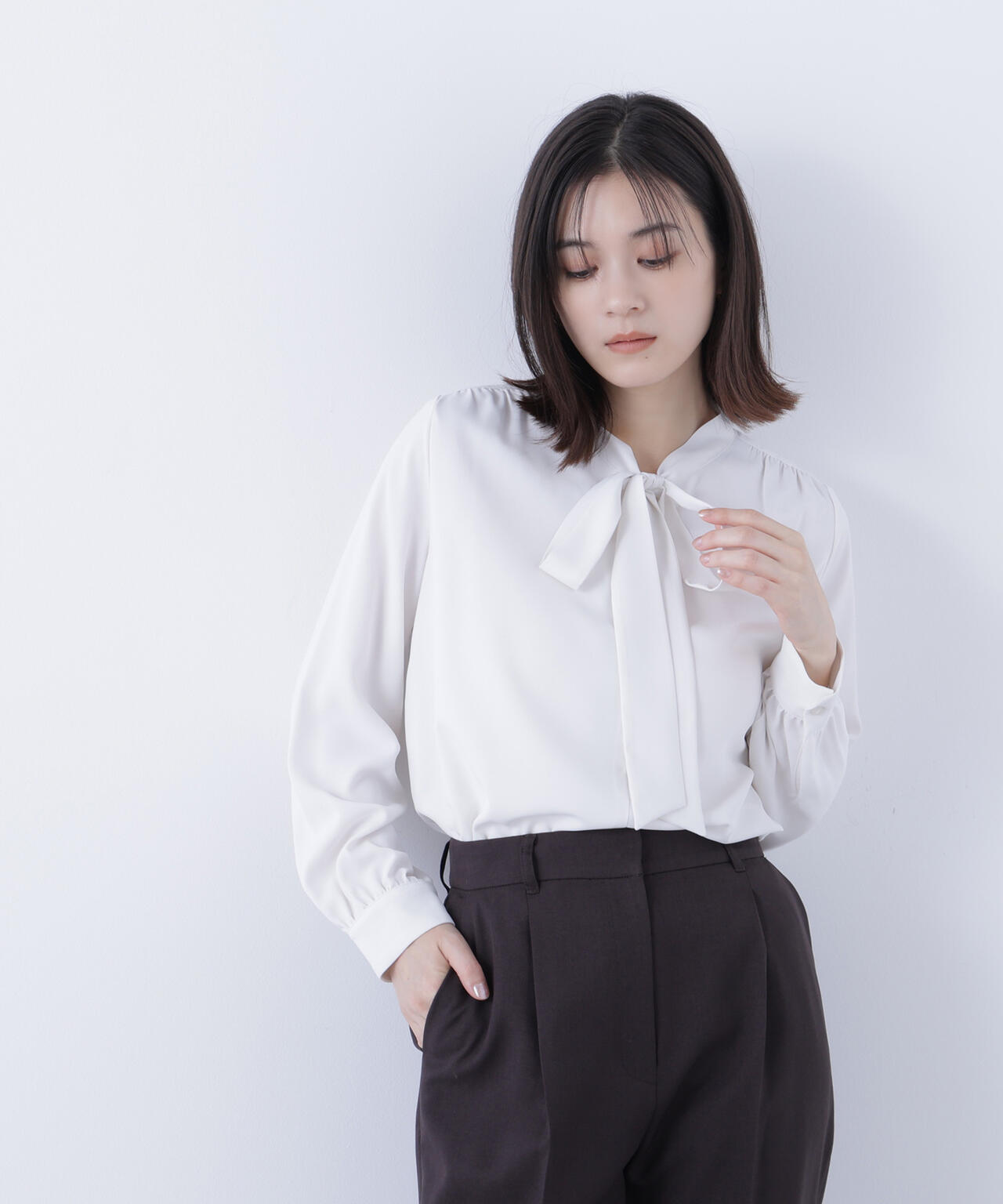 リボンボウタイブラウス