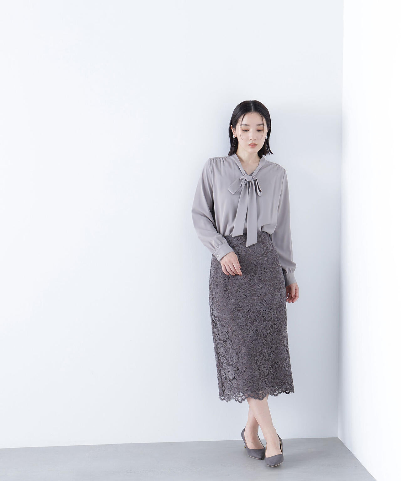 リボンボウタイブラウス