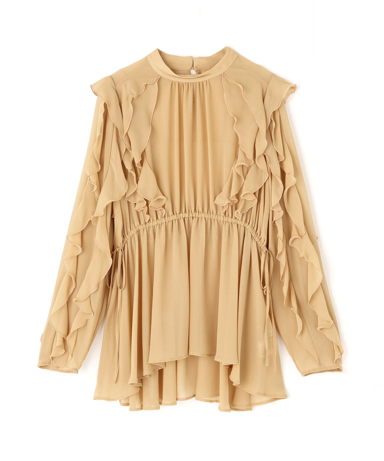 ラッフルスリーブチュニックブラウス