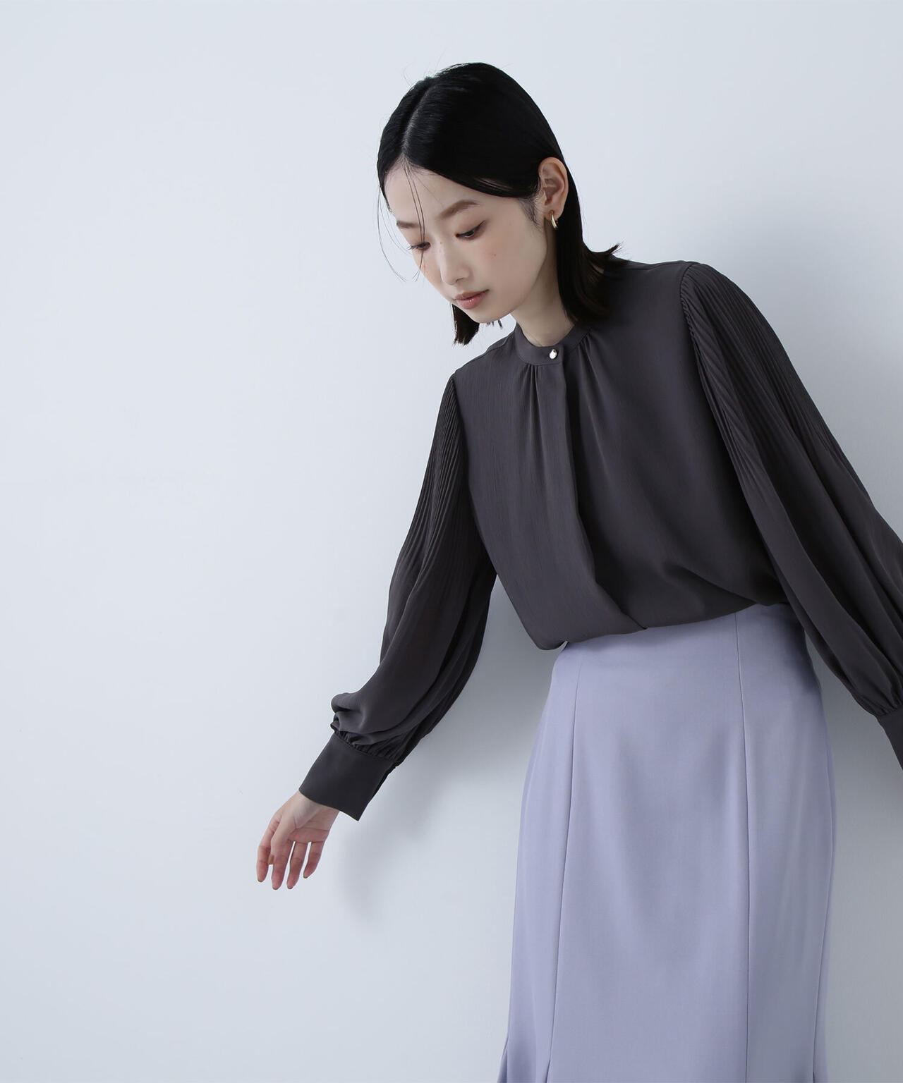 メタルポイント楊柳ブラウス