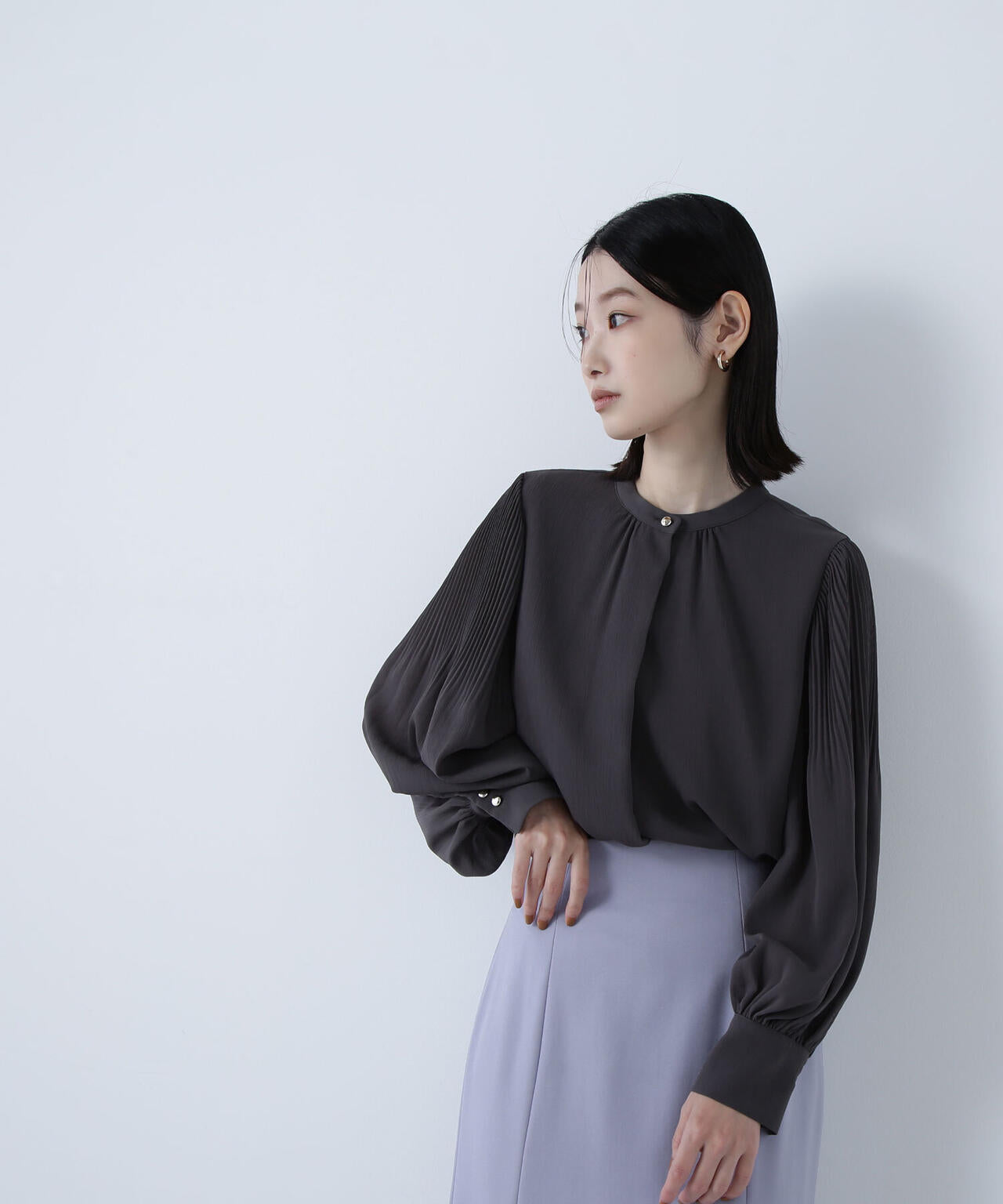 メタルポイント楊柳ブラウス