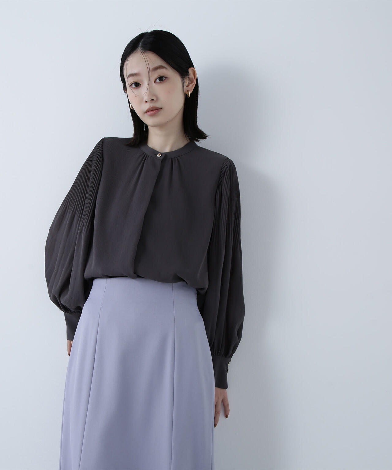 メタルポイント楊柳ブラウス