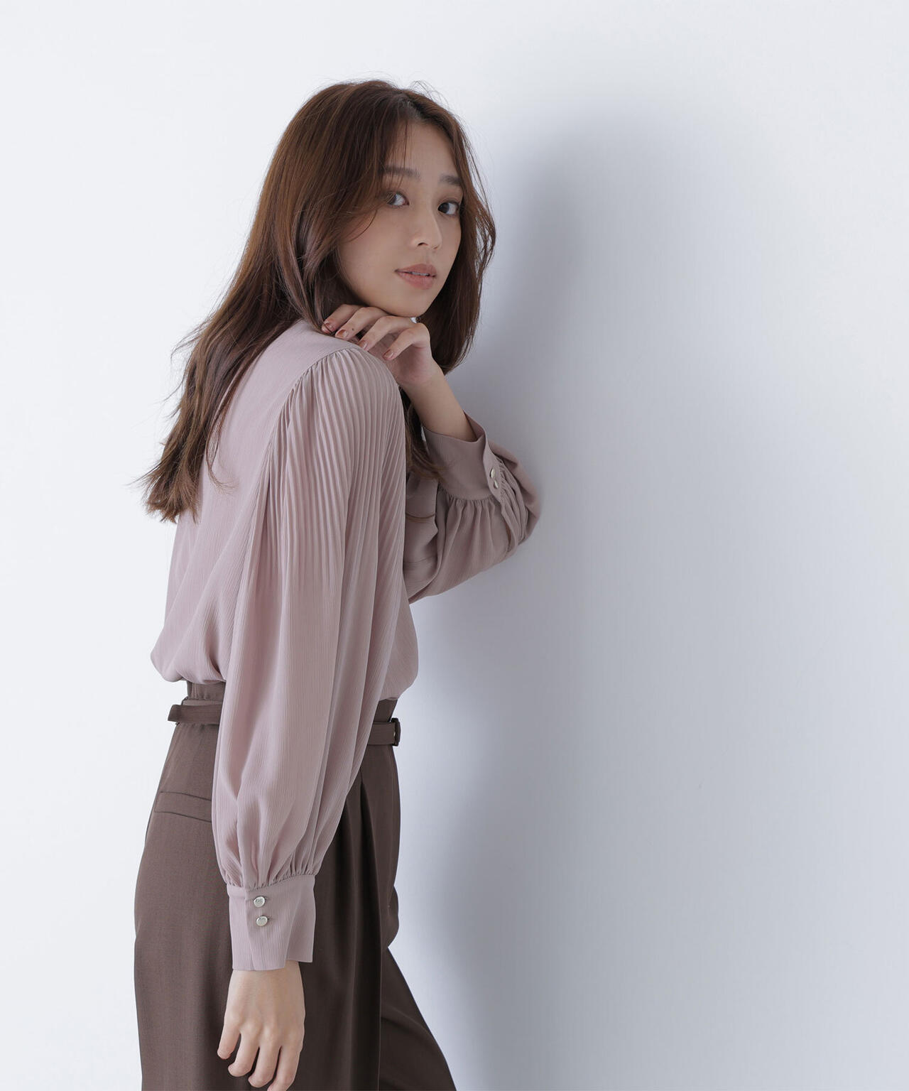 メタルポイント楊柳ブラウス