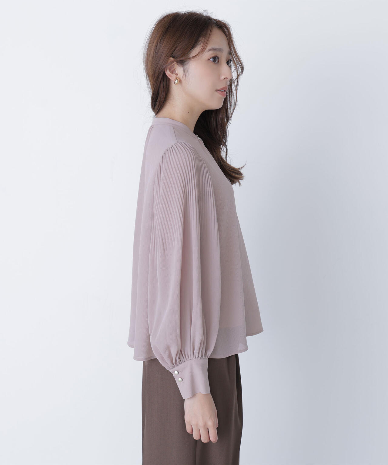 メタルポイント楊柳ブラウス