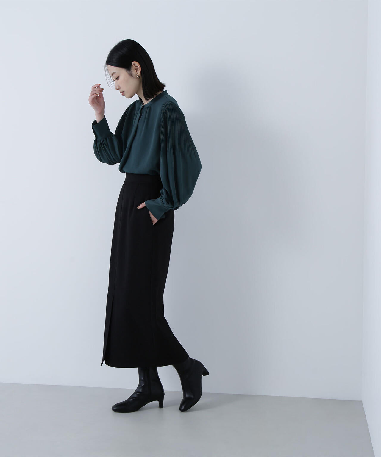 メタルポイント楊柳ブラウス