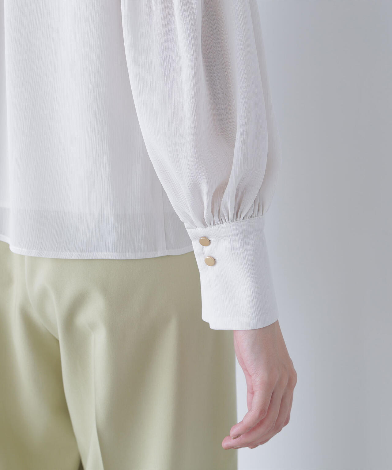 シャーリング楊柳ブラウス