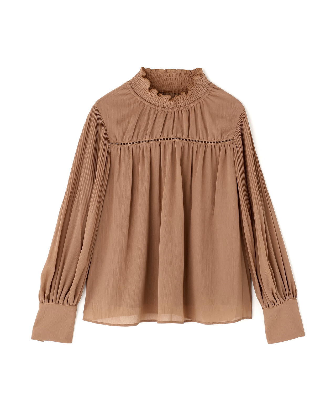 シャーリング楊柳ブラウス