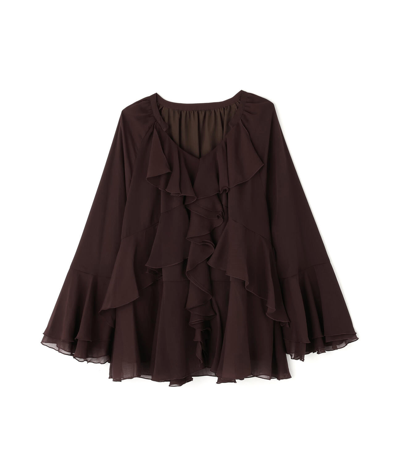 ラッフルフリルチュニックブラウス