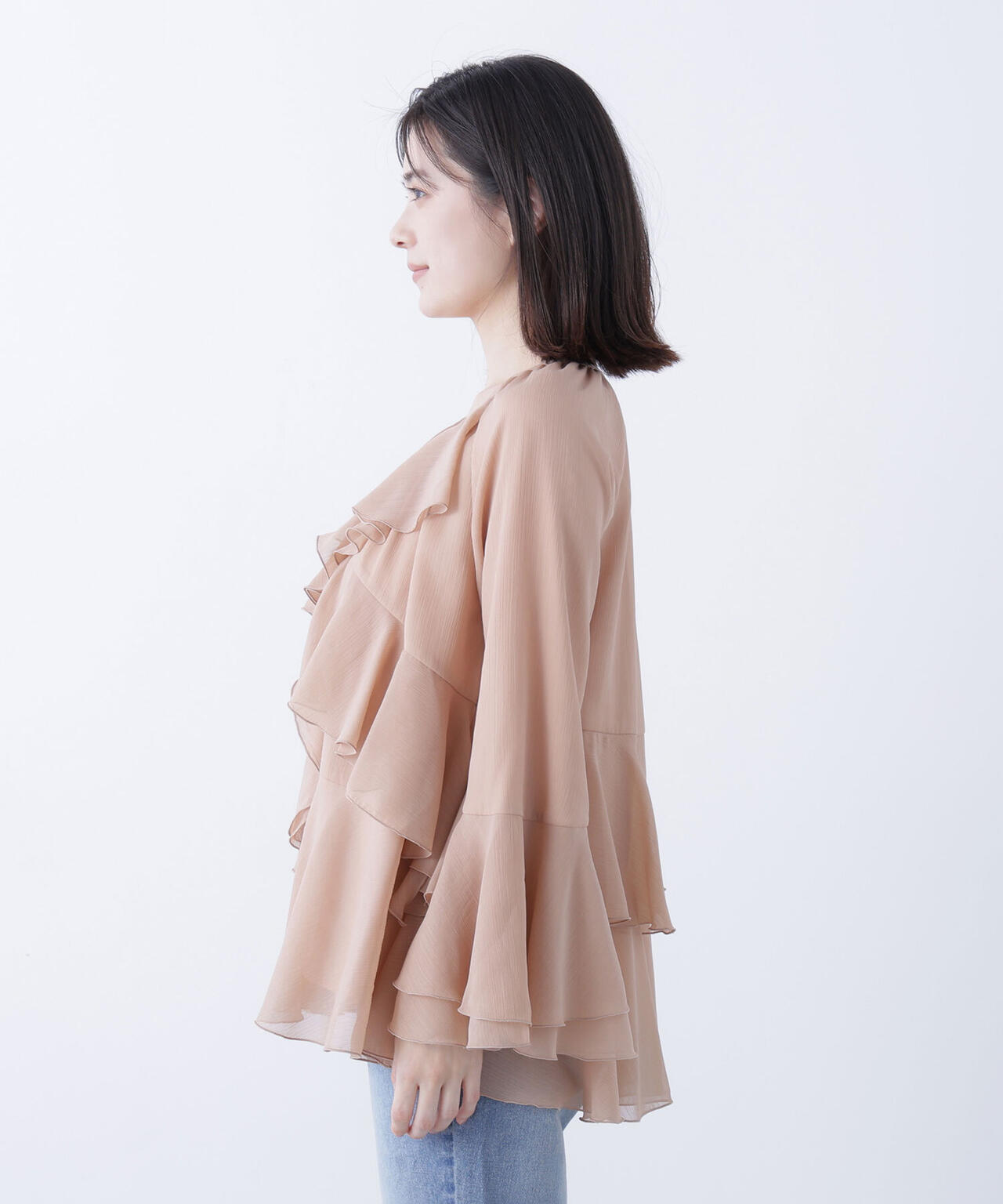 ラッフルフリルチュニックブラウス