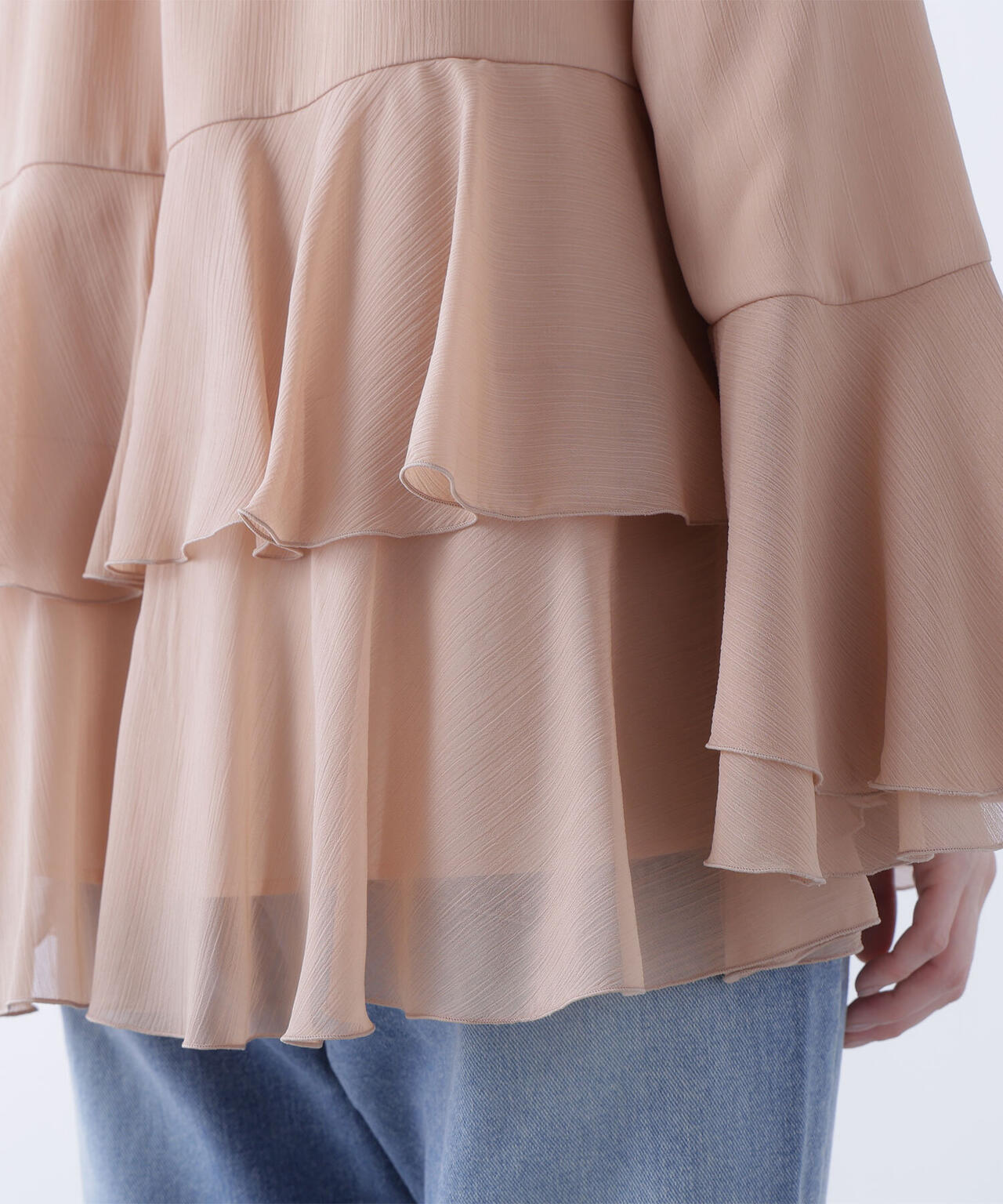 ラッフルフリルチュニックブラウス