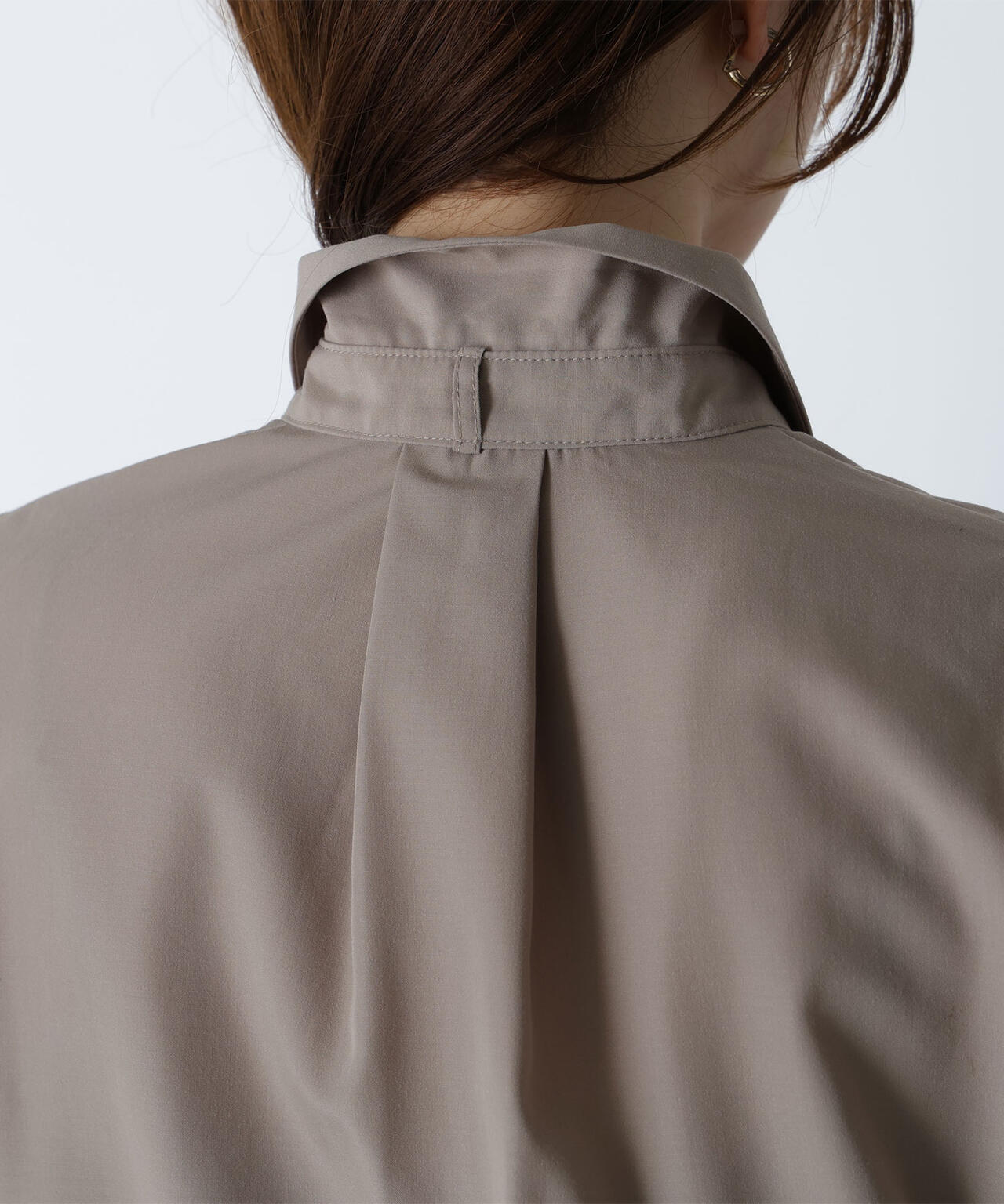 シャツカラーリボンブラウス