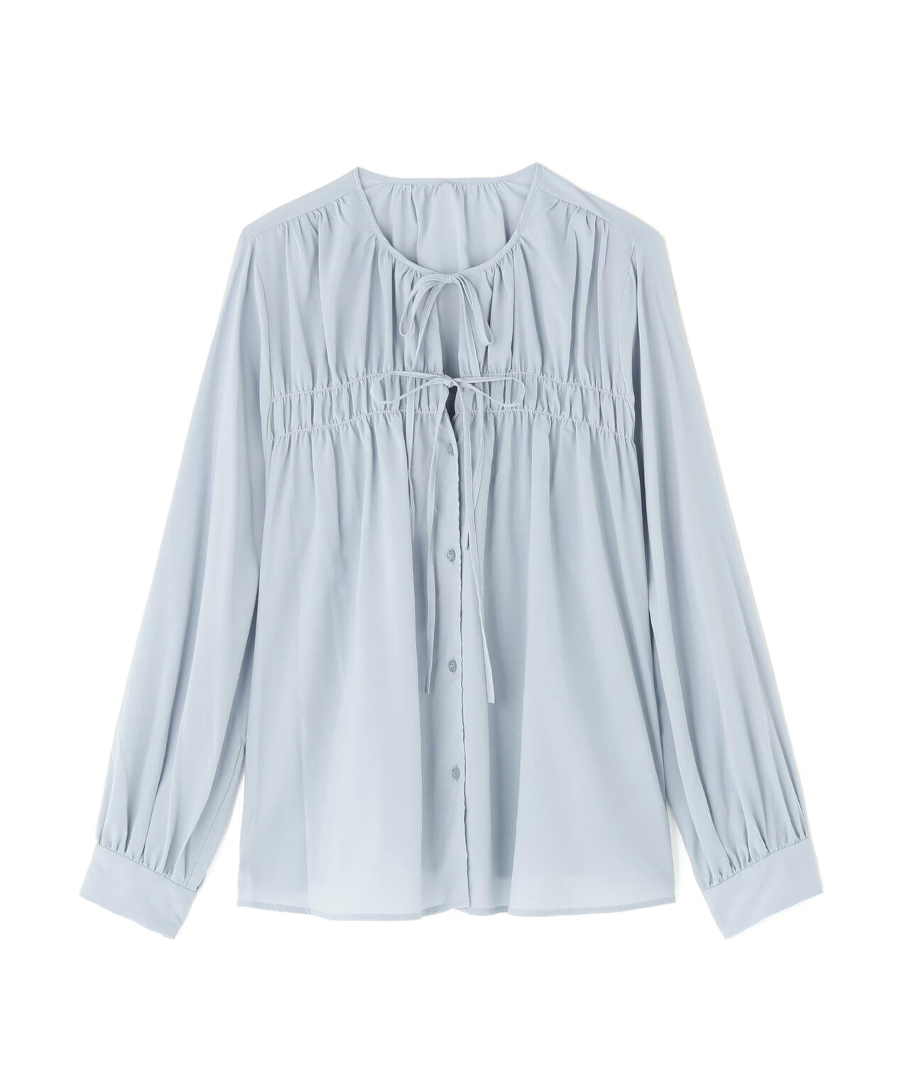 リボンギャザーブラウス