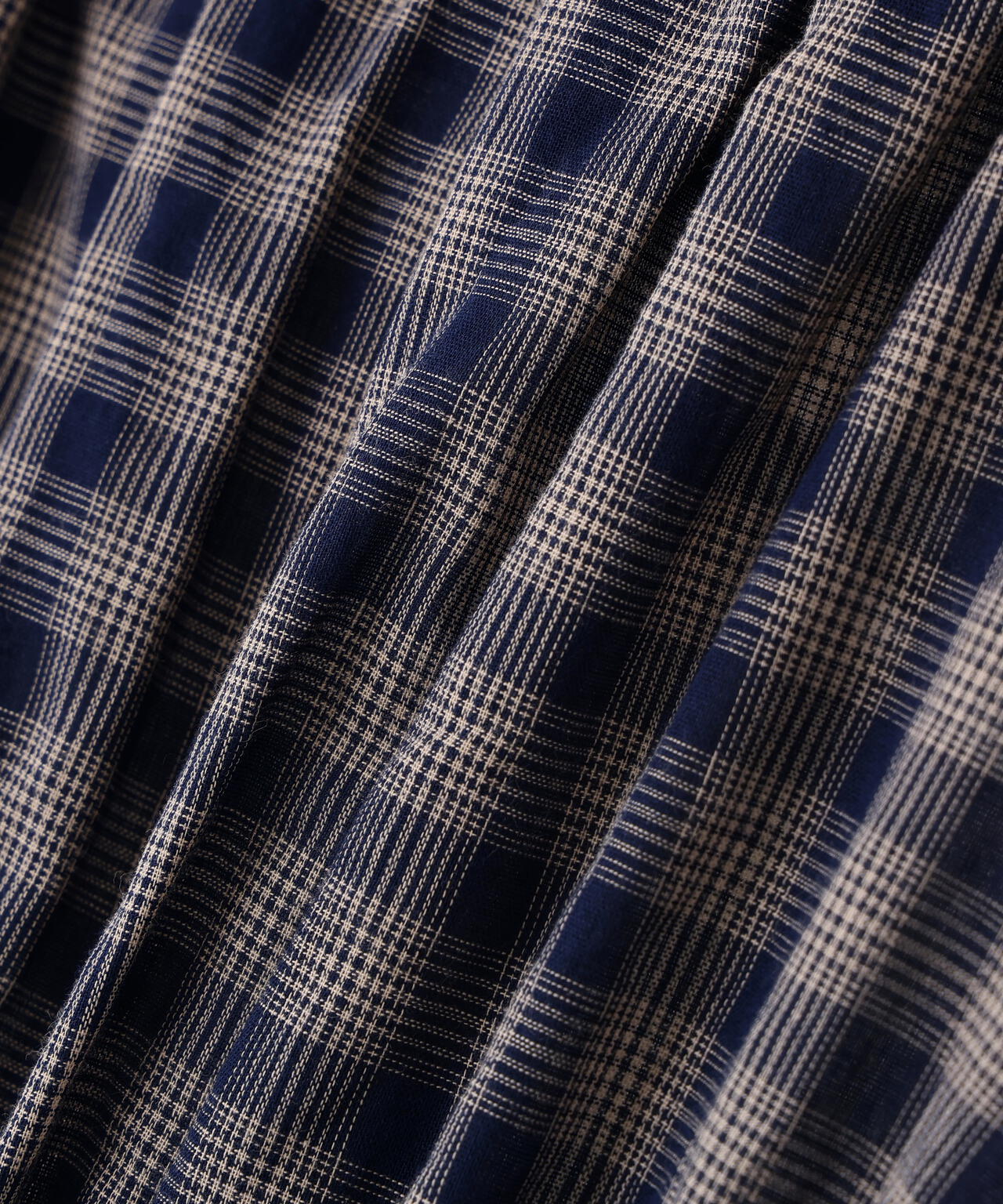 チェックペプラムブラウス