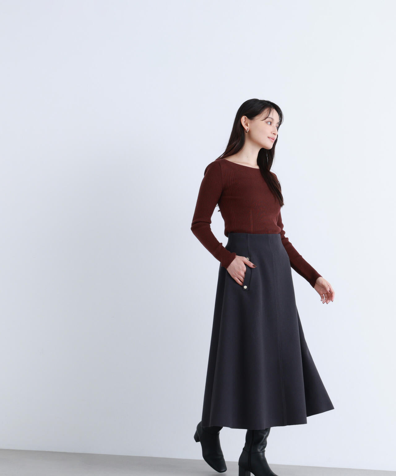 【Oggi掲載】圧縮ジャージーシリーズ フレアスカート