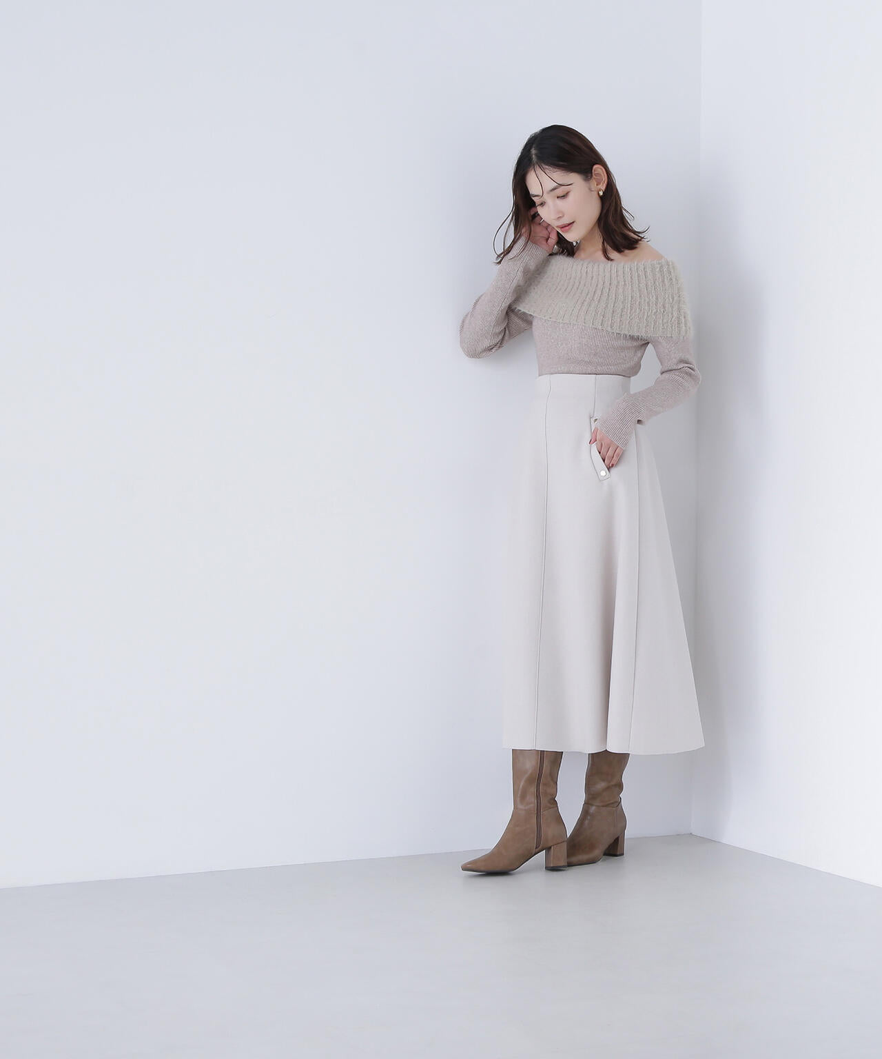 【Oggi掲載】圧縮ジャージーシリーズ フレアスカート