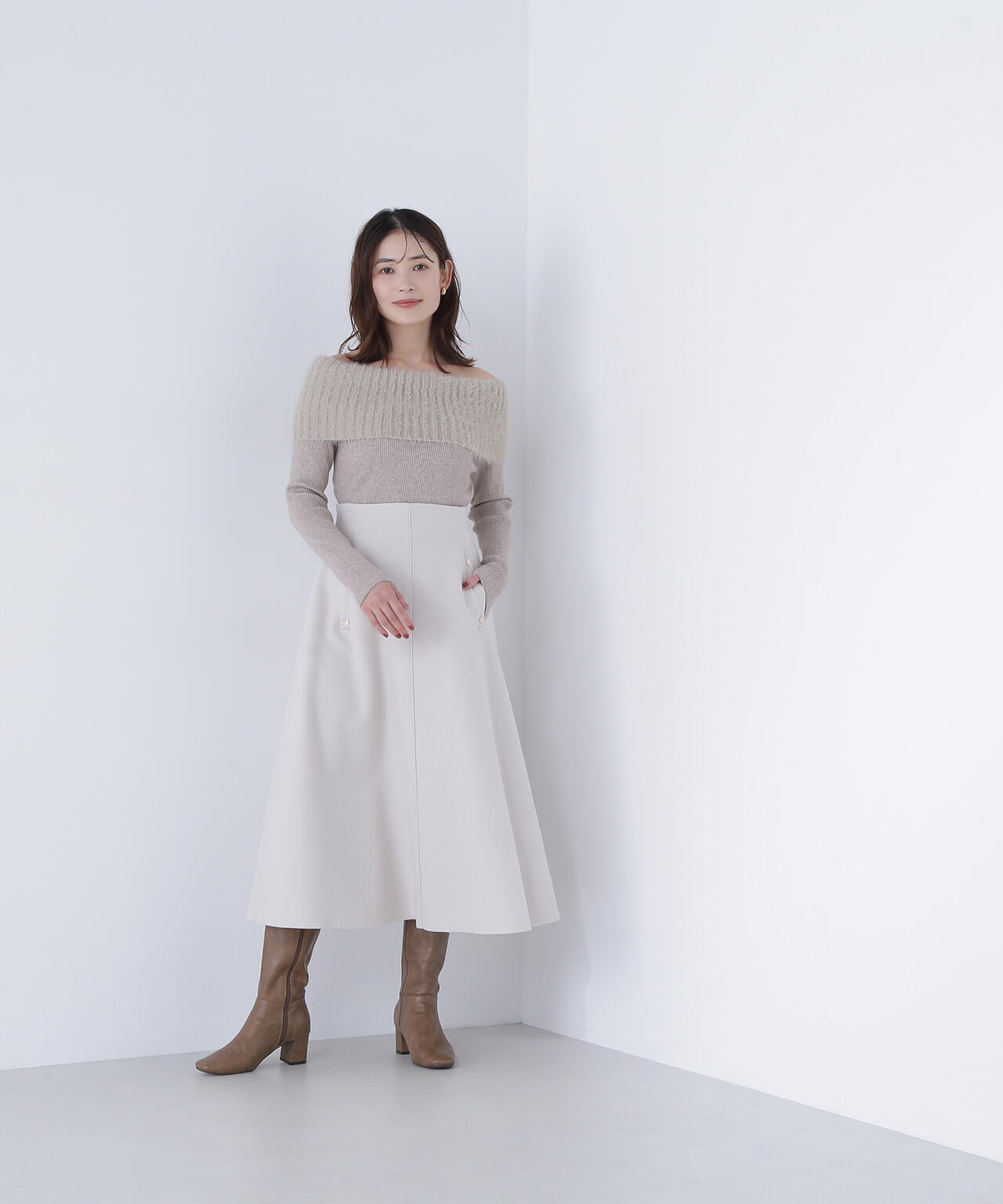 【Oggi掲載】圧縮ジャージーシリーズ フレアスカート