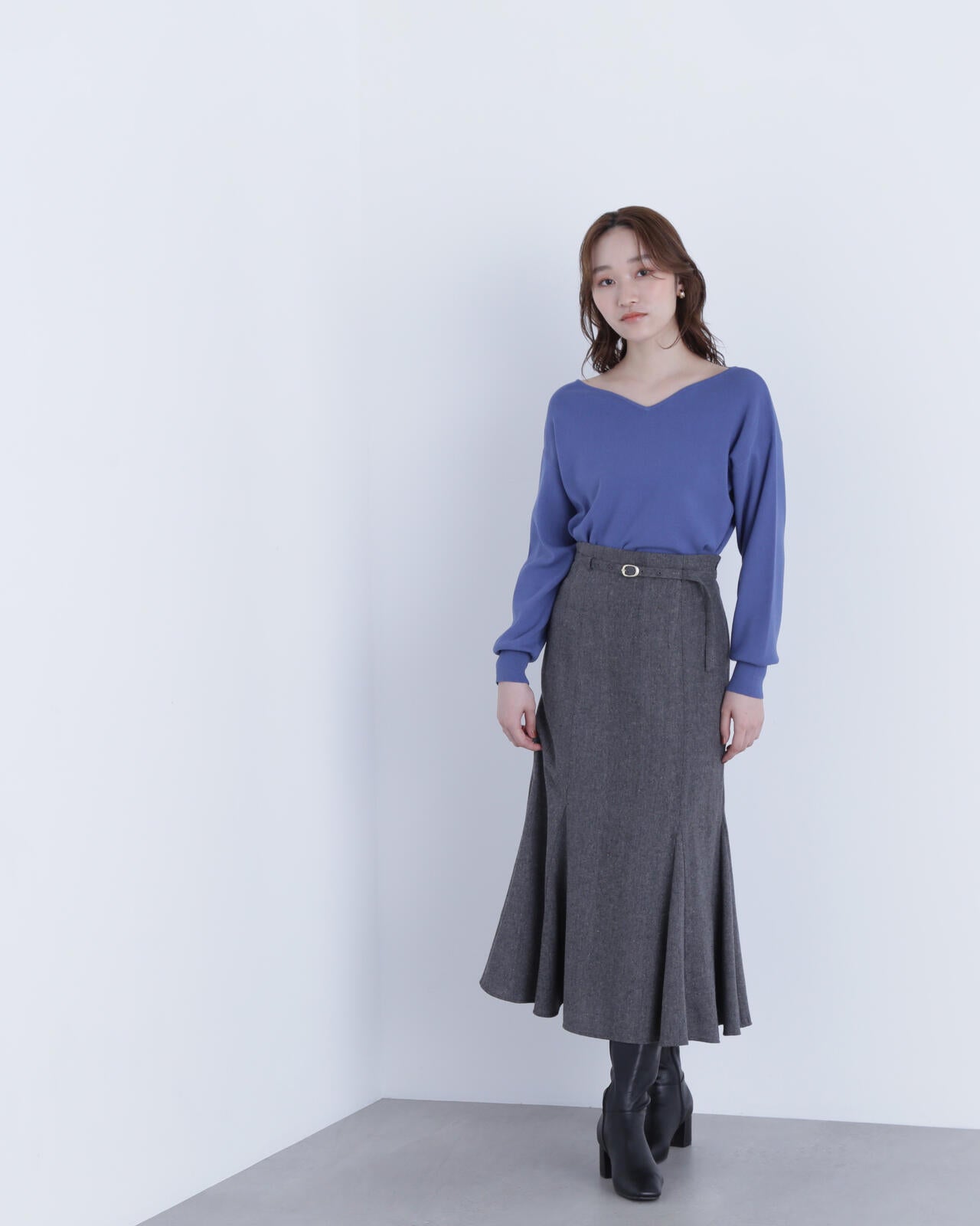 ツイーディーベルテッドマーメイドスカート