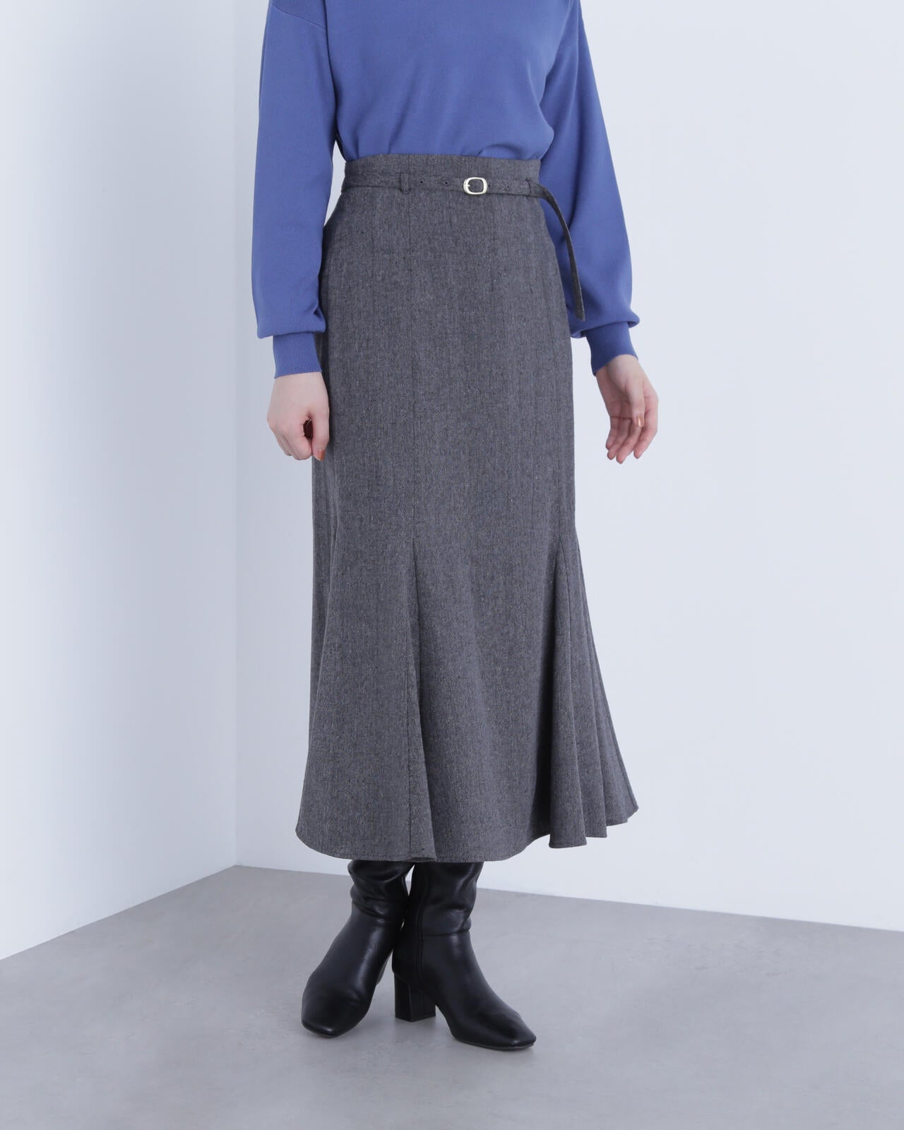 ツイーディーベルテッドマーメイドスカート