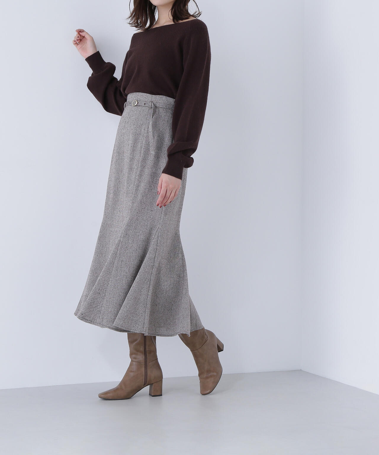 ツイーディーベルテッドマーメイドスカート